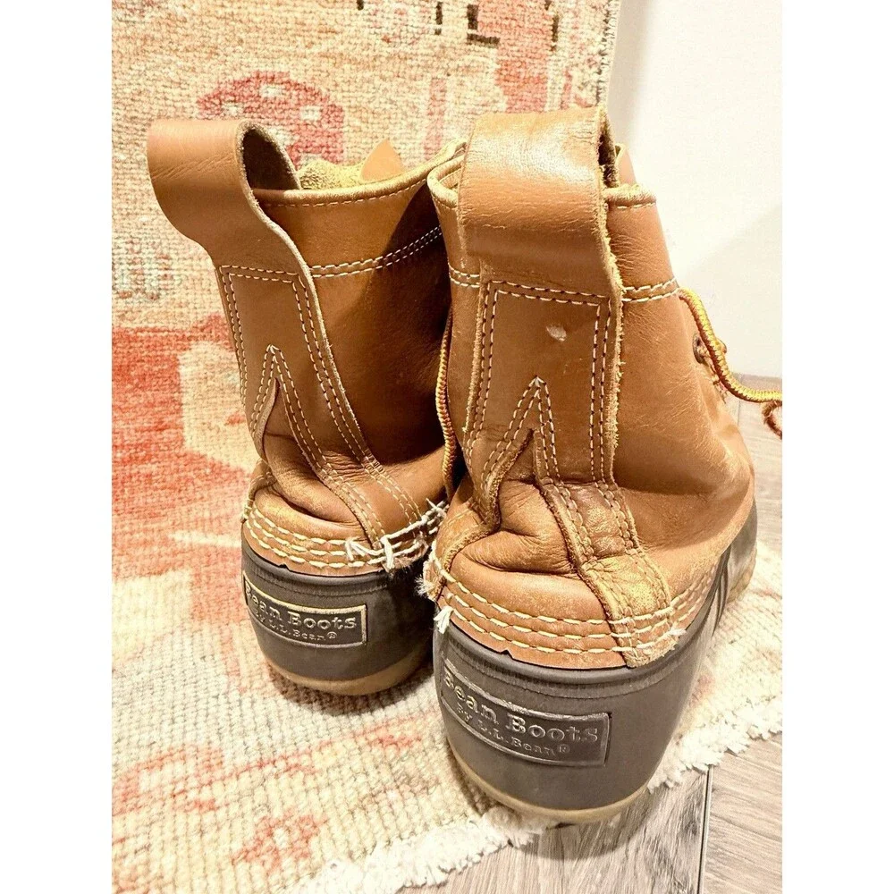 Vintage L.L.Bean Men’s US 10 C Duck Boots Water Resistant Leather/Rubber Brown